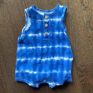 Mud Pie Blue Tie-Dye Cotton Muslin One-Piece